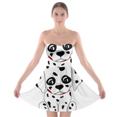 Cute Dalmatian Puppy  Strapless Bra Top Dress by Valentinaart