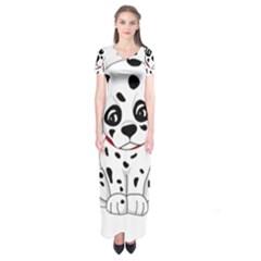 Cute Dalmatian Puppy  Short Sleeve Maxi Dress by Valentinaart