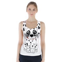 Cute Dalmatian Puppy  Racer Back Sports Top by Valentinaart