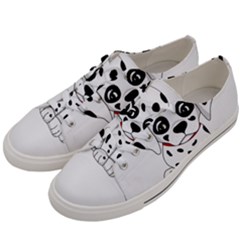 Cute Dalmatian Puppy  Men s Low Top Canvas Sneakers by Valentinaart