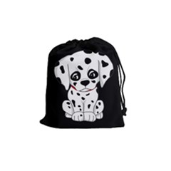 Cute Dalmatian Puppy  Drawstring Pouches (medium)  by Valentinaart