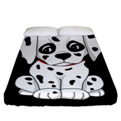 Cute Dalmatian Puppy  Fitted Sheet (queen Size) by Valentinaart