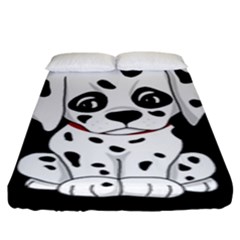 Cute Dalmatian Puppy  Fitted Sheet (king Size) by Valentinaart