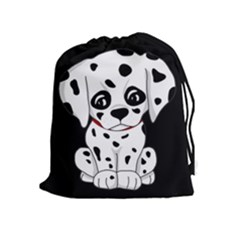 Cute Dalmatian Puppy  Drawstring Pouches (extra Large) by Valentinaart