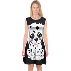 Cute Dalmatian Puppy  Capsleeve Midi Dress