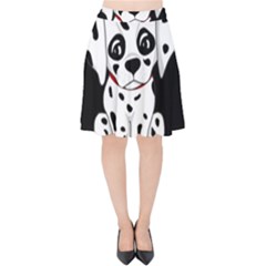 Cute Dalmatian Puppy  Velvet High Waist Skirt by Valentinaart