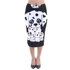 Cute Dalmatian Puppy  Velvet Midi Pencil Skirt by Valentinaart