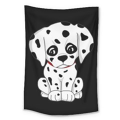 Cute Dalmatian Puppy  Large Tapestry by Valentinaart