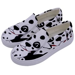 Cute Dalmatian Puppy  Kids  Canvas Slip Ons