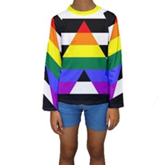 Straight Ally Flag Kids  Long Sleeve Swimwear by Valentinaart