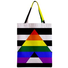 Straight Ally Flag Zipper Classic Tote Bag by Valentinaart