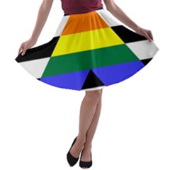 Straight Ally Flag A-line Skater Skirt by Valentinaart