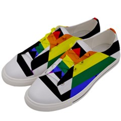 Straight Ally Flag Men s Low Top Canvas Sneakers