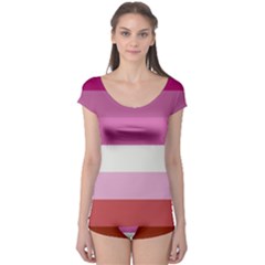 Lesbian Pride Flag Boyleg Leotard  by Valentinaart