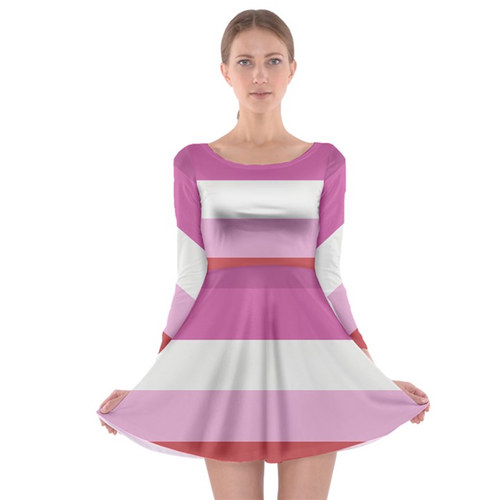 Lesbian Pride Flag Long Sleeve Skater Dress