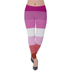 Lesbian Pride Flag Velvet Leggings by Valentinaart