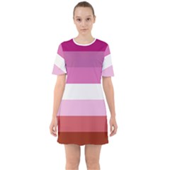 Lesbian Pride Flag Sixties Short Sleeve Mini Dress