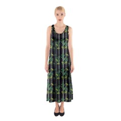 Bamboo Pattern Sleeveless Maxi Dress by ValentinaDesign