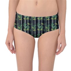 Bamboo Pattern Mid-waist Bikini Bottoms