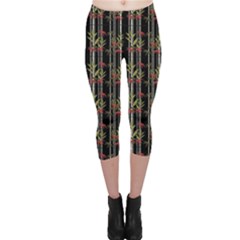 Bamboo Pattern Capri Leggings  by ValentinaDesign