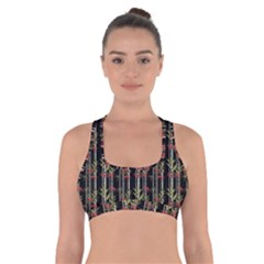 Bamboo Pattern Cross Back Sports Bra by ValentinaDesign