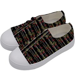 Bamboo Pattern Kids  Low Top Canvas Sneakers