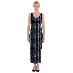 Bamboo Pattern Fitted Maxi Dress by ValentinaDesign