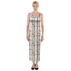 Bamboo Pattern Fitted Maxi Dress by ValentinaDesign