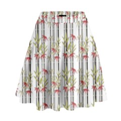 Bamboo Pattern High Waist Skirt by ValentinaDesign