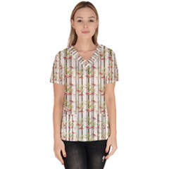 Bamboo Pattern Scrub Top