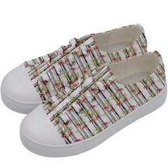 Bamboo Pattern Kids  Low Top Canvas Sneakers