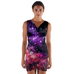 Space Colors Wrap Front Bodycon Dress