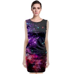 Space Colors Sleeveless Velvet Midi Dress by ValentinaDesign