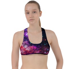 Space Colors Criss Cross Racerback Sports Bra by ValentinaDesign