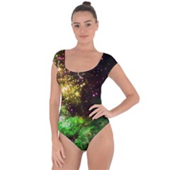 Space Colors Short Sleeve Leotard  by ValentinaDesign