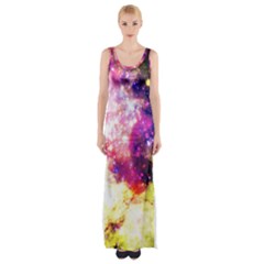 Space Colors Maxi Thigh Split Dress by ValentinaDesign