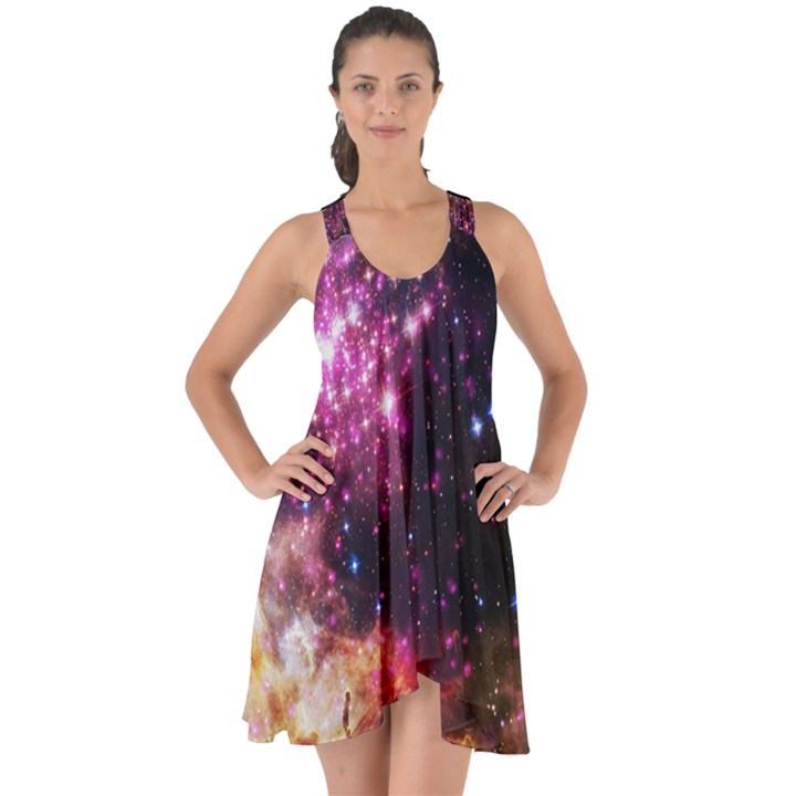 Space colors Show Some Back Chiffon Dress