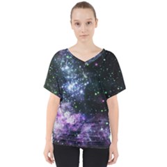 Space Colors V-neck Dolman Drape Top