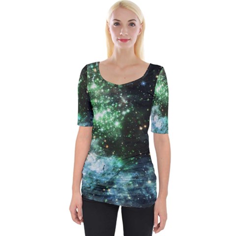 Space Colors Wide Neckline Tee by ValentinaDesign