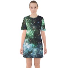 Space Colors Sixties Short Sleeve Mini Dress