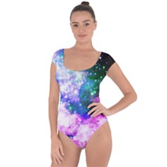 Space Colors Short Sleeve Leotard  by ValentinaDesign