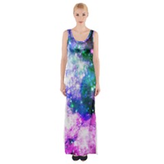 Space Colors Maxi Thigh Split Dress by ValentinaDesign