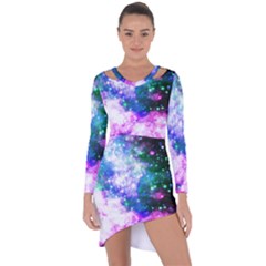 Space Colors Asymmetric Cut-out Shift Dress by ValentinaDesign