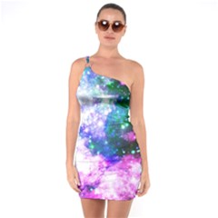 Space Colors One Soulder Bodycon Dress