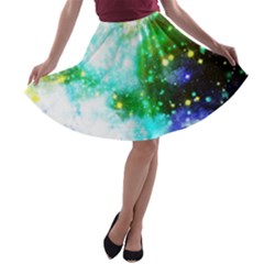 Space Colors A-line Skater Skirt by ValentinaDesign