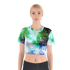 Space Colors Cotton Crop Top by ValentinaDesign