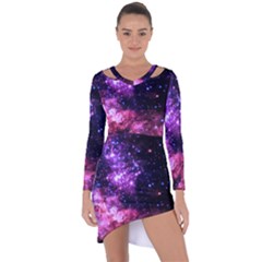 Space Colors Asymmetric Cut-out Shift Dress