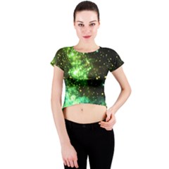 Space Colors Crew Neck Crop Top by ValentinaDesign