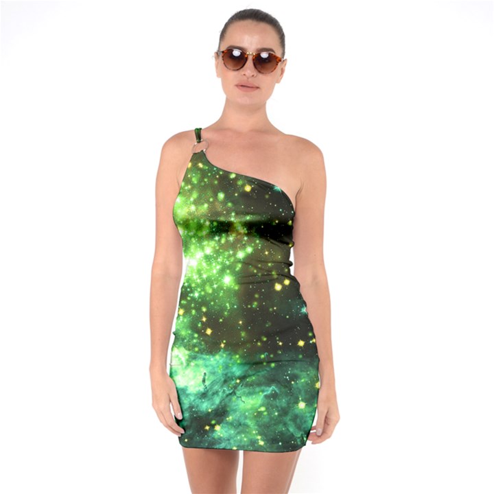 Space colors One Soulder Bodycon Dress