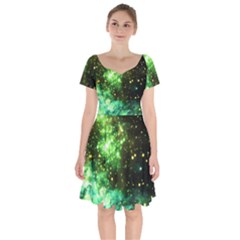 Space Colors Short Sleeve Bardot Dress